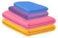 Folded cloth stack. Color textile pile icon