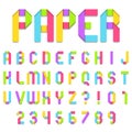 Folded Color Paper Font