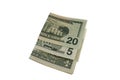 Folded dollar bills Royalty Free Stock Photo