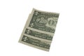 Folded dollar bills Royalty Free Stock Photo