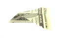 Folded five dollar bill paper airplane Royalty Free Stock Photo