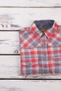 Folded flannel plaid shirt Royalty Free Stock Photo