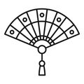 Folded hand fan icon, outline style