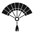 Folded hand fan icon, simple style