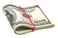 Folded hundred dollar bills Royalty Free Stock Photo