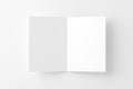 A4 A5 Folded Invitation Card With Envelope 3D Rendering White Blank Mockup Royalty Free Stock Photo