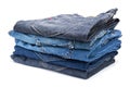 Folded jean stack Royalty Free Stock Photo