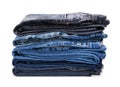 Folded jean stack Royalty Free Stock Photo