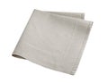 Folded kitchen cloth top view. Beige burlap towel. Dishcloth