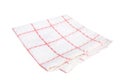Folded kitchen white checkered towel isolated. Royalty Free Stock Photo
