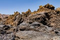 Solidified lava and lava rocks from a lava flow at the volcano Pico do Fogo, Cape Verde