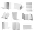 Folded leaflet white blank paper template book Royalty Free Stock Photo