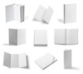 Folded leaflet white blank paper template book Royalty Free Stock Photo