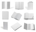 Folded leaflet white blank paper template book Royalty Free Stock Photo