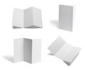 Folded leaflet white blank paper template book Royalty Free Stock Photo
