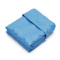 Folded Light Blue Fabric Neatly Stacked on White Background Clean Soft Textile Royalty Free Stock Photo