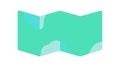 Folded map icon, representing travel and navigation , vector design Generative AI
