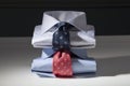 Folded men`s shirts and ties Royalty Free Stock Photo