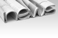 Folded modern newspapers. Concept of business news and print media Royalty Free Stock Photo