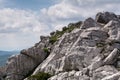 Folded mountain peak in Risnjak, Croatian national park. Royalty Free Stock Photo