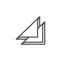 Folded napkin line icon