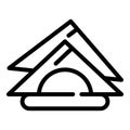 Folded napkins icon, outline style