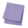 Folded napkins violet color on white background