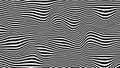 Folded Optical Illusion. Wavy monochrome linear texture. Wavy Striped Background