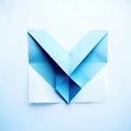 Folded Origami Check Mark Paper Art blue color tones