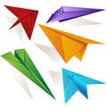 Folded Origami Paper Airplane Variation Set Royalty Free Stock Photo