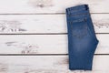 Folded pair of jeans Royalty Free Stock Photo