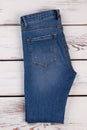 Folded pair of jeans Royalty Free Stock Photo
