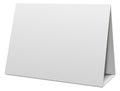 Folded paper card stand. Blank white mockup Royalty Free Stock Photo