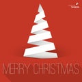 Folded paper Christmas tree vector mock up. Royalty Free Stock Photo