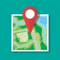 Folded paper city map icon Royalty Free Stock Photo