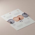 Folded paper infographic with a minimalist design, featuring three numbered section Royalty Free Stock Photo