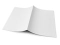 Folded paper mock up, blank empty copy space paper template cut out isolated Royalty Free Stock Photo