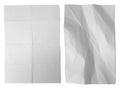 Folded paper texture. White paper sheet. Crumpled paper or white paper. Royalty Free Stock Photo