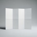 Folded paper triptych isolated on white background Royalty Free Stock Photo