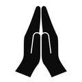 Folded prayer hands, namaste sign Royalty Free Stock Photo