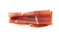 Folded prosciutto ham slice isolated Royalty Free Stock Photo