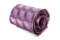 Folded purple necktie