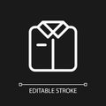 Folded shirt pixel perfect white linear ui icon for dark theme