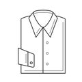 Folded shirt vector line icon.