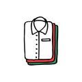 Folded shirts doodle icon