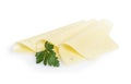 Folded slices of edam cheese Royalty Free Stock Photo