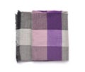 Folded soft plaid woolen scarf