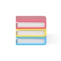 Folded stack of 3d books. Pink volume of educational literature