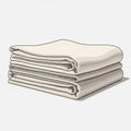 Folded stack of white bed sheets with smooth surfaces and clean Royalty Free Stock Photo