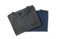 Folded t-shirts isolated on white background Royalty Free Stock Photo